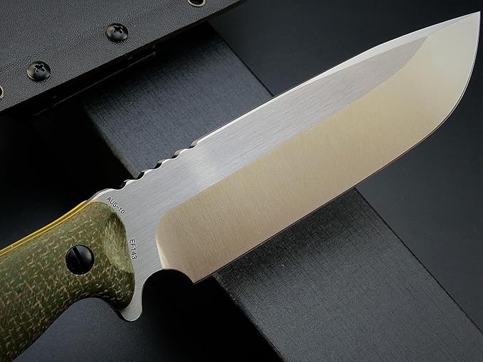 Eafengrow EF143 Fixed Blade Knife AUS-10 Steel Blade Micarta Handle Full Tang EDC Tool Straight Knife for Working Camping Hunting