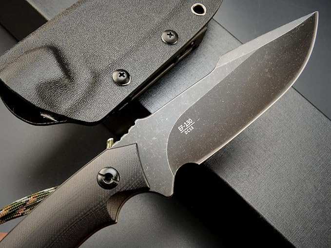 Eafengrow EF130 Fixed Blade Knife, DC53 Steel Blade,G10/Micarta Handle Full Tang EDC Fixed Knifes Straight Knife for Working Camping Hunting Field Adventure Survival
