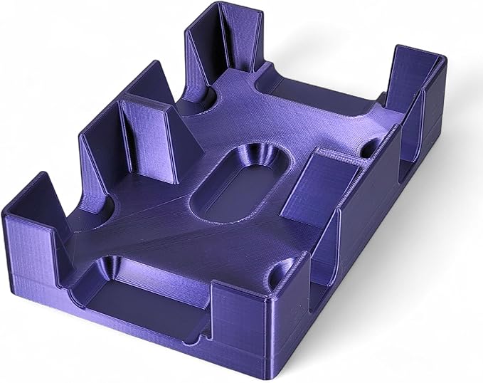 Deluxe Playing Card Tray or Caddy for Card Games Like Canasta, Rummy, UNO and More - Cardian Brand cardholder/Caddy with Felted Bottom - Non-Swivel - Made in USA (Purple Silk)