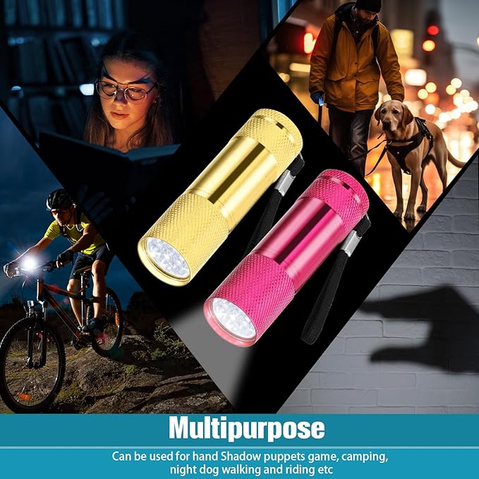 VIHOSE 20 Pcs Mini Flashlights Bulk, Bright Aluminum Handheld Flash Light with Lanyard Small LED Flashlights for Night Reading Emergency Hurricane Camping Hiking, Batteries Not Included(Novel)