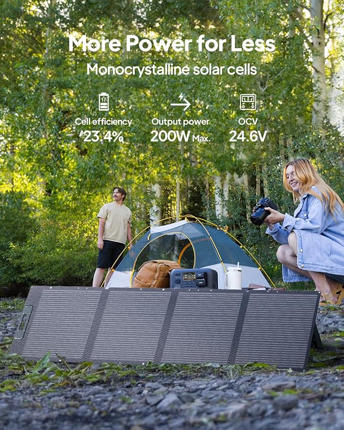 BLUETTI AC200L Solar Generator with 2 200W Solar Panel (Ship Separately), 2048Wh LFP Battery Backup w/ 4 2400W AC Outlets (3600W Power Lifting), Portable Power Station for Camping, Home Use, Emergency
