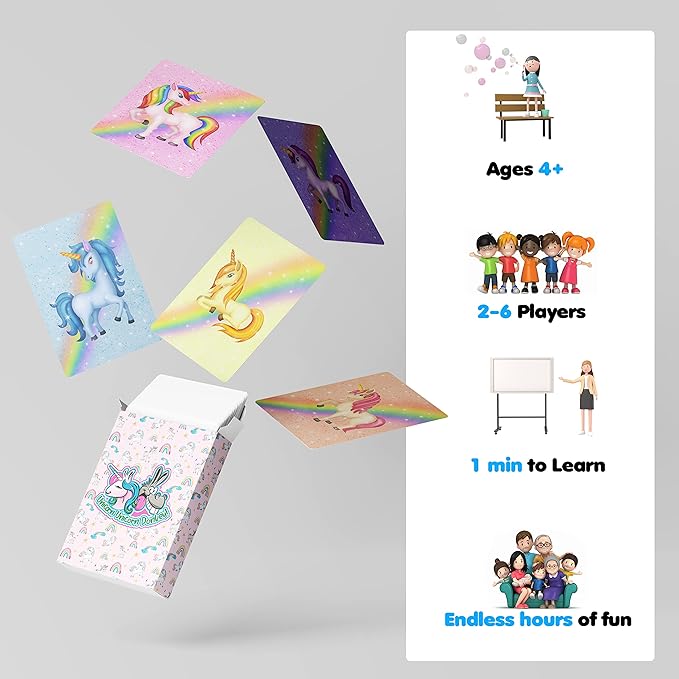 Unicorn Unicorn Donkey! - Fun Card Game for Kids & Families. Corral as Many Magical Unicorns as You Can, but Beware of Those Dorky Donkeys | 2-6 Players | Ages 4+ | from PBN'J Games
