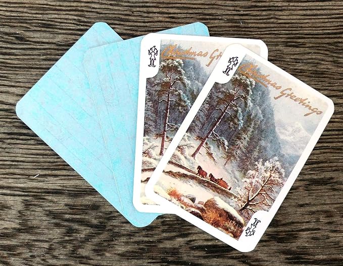 Winter Forest Playing Cards (Poker Deck 55 Cards All Different) Christmas Winter Forest Rural Pastoral Landscapes Vintage Photo Postcards