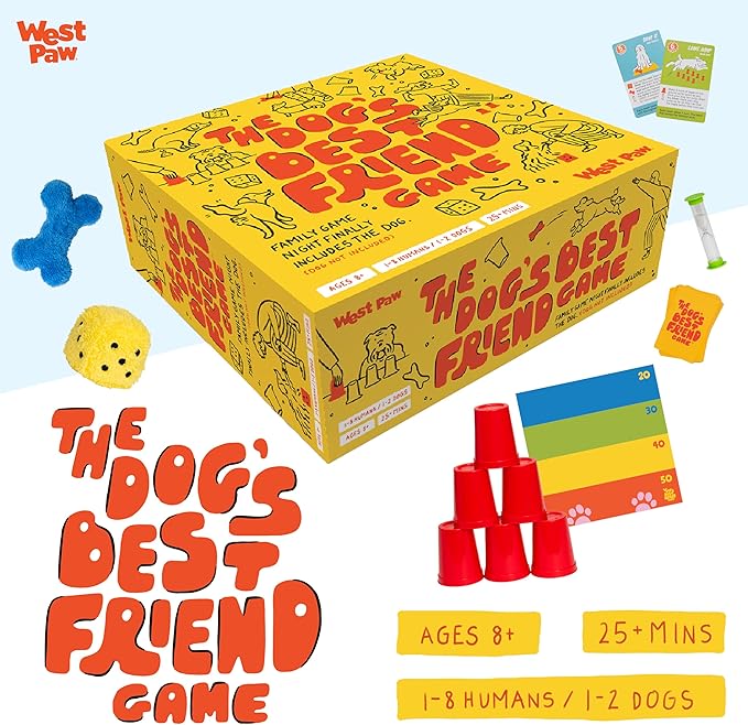 WEST PAW Dog's Best Friend Game??- Fun Family Game for Kids & Adults - Board, Challenge, & Dog Training Tip Cards Encourage Connection & Positive Reinforcement - Fun Games That Include Your Dog