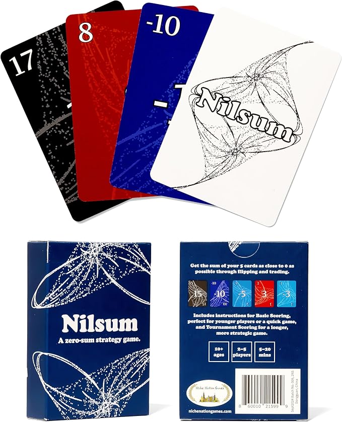 Nilsum - A Zero Sum Strategy Game - Casual Strategy Game for Adults, Teens, and Kids, Family Games for Kids and Adults, Card Games for Adults