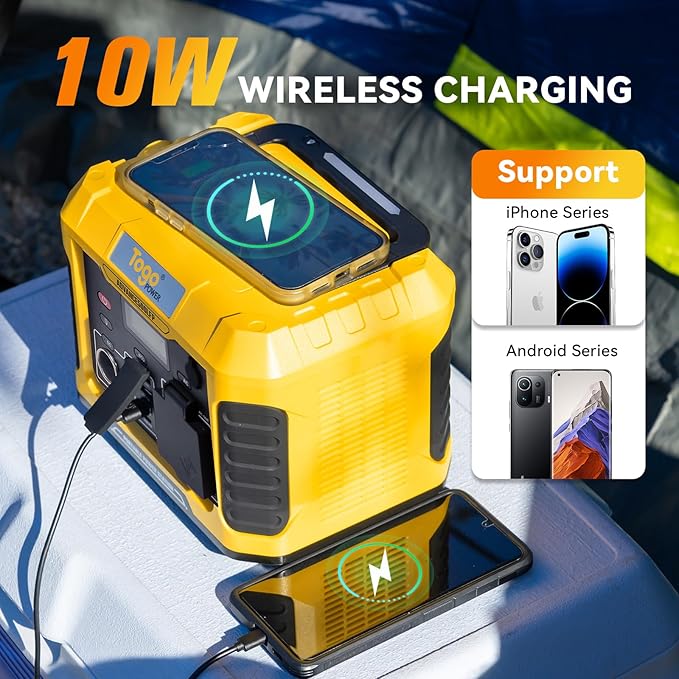 Togo POWER Portable Power Station-500W Solar Generator with 120V/Peak 1000W AC Outlet 288Wh Lithium Battery,7-Port Charging Backup for Off-Grid Road Trip CPAP Home Emergency Power Outage