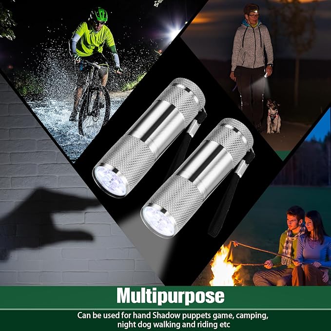 VIHOSE 20 Pcs Mini Flashlights Bulk, Bright Aluminum Handheld Flash Light with Lanyard Small LED Flashlights for Night Reading Emergency Hurricane Camping Hiking, Batteries Not Included(Gray)