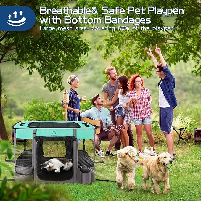 40x32x24 Inches Dog Playpen,Pet Playpen,Foldable Puppy Cat Playpen,Portable Exercise Kennel Tent Crate,Water-Resistant Breathable Shade Cover,Indoor Outdoor Travel Camping Use for Small Animals(L)