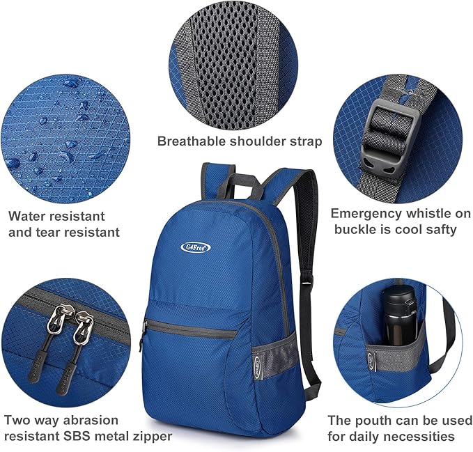 G4Free 20L Lightweight Packable Backpack Travel Hiking Daypack Foldable Backpack for Men Women