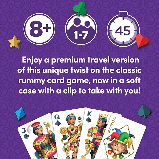Five Crowns Travel Case Bundle, Cards, Scorecard Included ??Card Game for Kids and Adults, Family Game Night, The Game isn?™t Over Until the Kings Go Wild!, 5 Suited Rummy Style Card Game, Ages 8+
