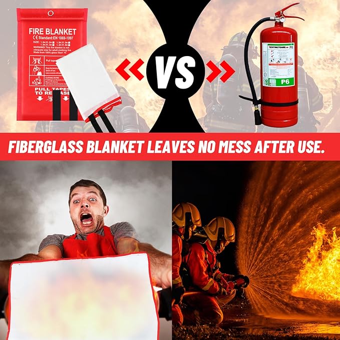 10 Pack Bulk Emergency Fire Blankets for Home and Kitchen with Fireproof Gloves & Hooks Safety Flame Suppression Fire Extinguisher for Camping House Warehouse Car 39.4"x39.4", Housewarming Gifts