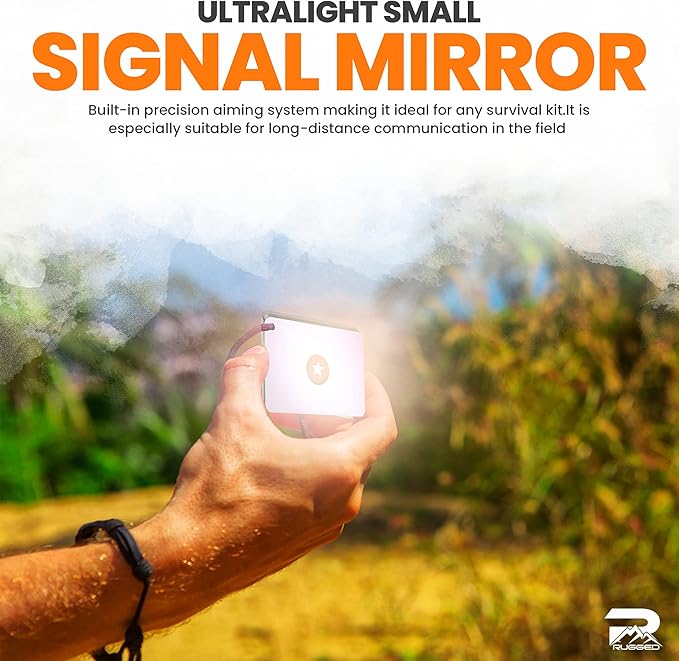 Rainier Rugged 5-in-1 Glow-in-The-Dark Fire Starters Kits with Compass, Signal Mirrors, Whistles -Magnesium Ferro Rods - Compact Portable Hiking, Camping, Trekking,Emergency Survival Rescue