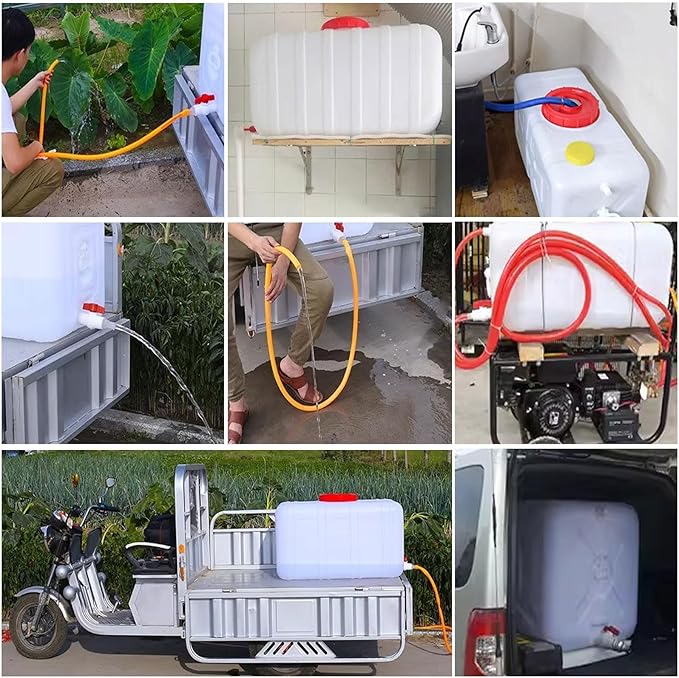Large Water Storage Tank BPA Free Water Jug Container with Spigot, Portable Food Grade Plastic with Wide Opening for Outdoor Camping Hiking RV Emergency(Size:25L/6.6Gallon,Color:White)