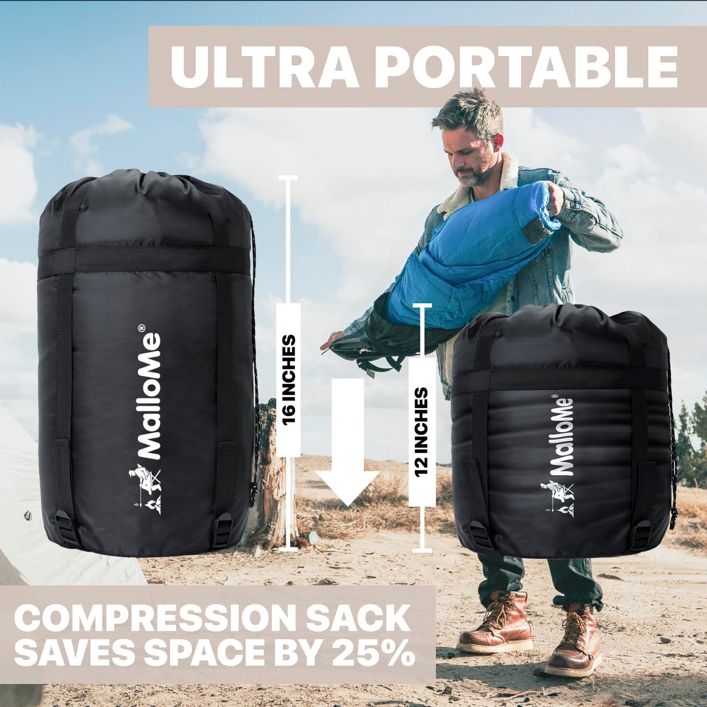 MalloMe Sleeping Bags for Adults Cold Weather & Warm - Backpacking Camping Sleeping Bag for Kids