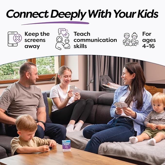 GET Talking: Children - 50 Conversation Starter Cards for Kids with 150 Expert-Written Questions - Engaging Learning Activity for Kids That Makes Self-Expression Easier - Reduce Screentime