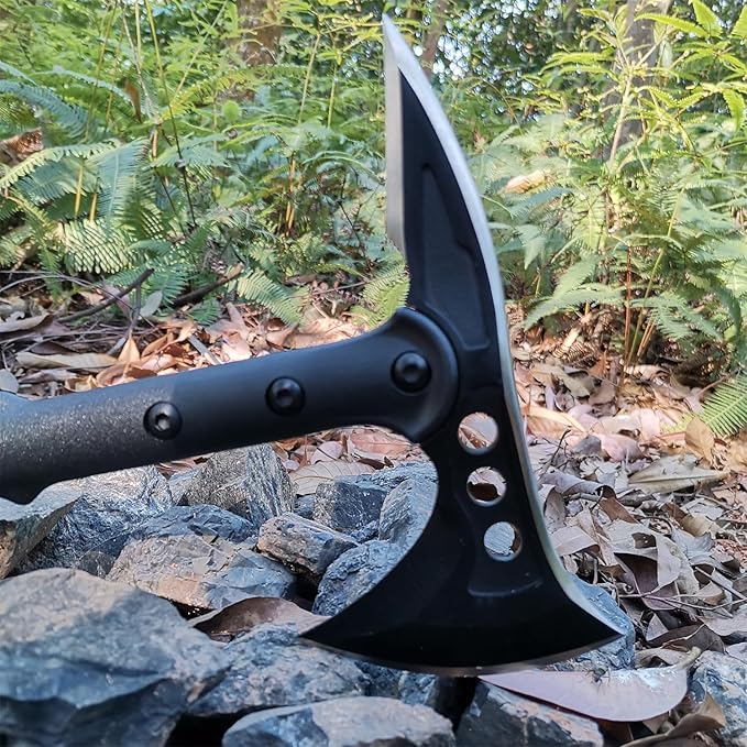 DOOM BLADE Camping Hatchet Axe with Nylon Sheath,Tomahawk Viking Forged High Carbon Steel,Portable Camping Axe for Outdoor Splitting Wood,Hunting Survival (Double-Bit Axe * 1)