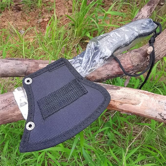 DOOM BLADE 3 Piece Small Survival Hatchet Camping Axe&Fixed Blade Knife Combo Set,Tomahawk,Hatchet,Pocket Folding Knives,440C Steel Blade with Nylon Sheath for Outdoor Hunting Camping(Type-1)