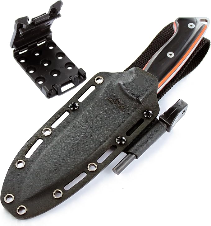 JEO-TEC Nº39 Fixed Blade Knife for Bushcraft Survival Hunting Camping & Outdoor Gear - Full Tang Stainless Steel with Kydex Sheath - Handmade