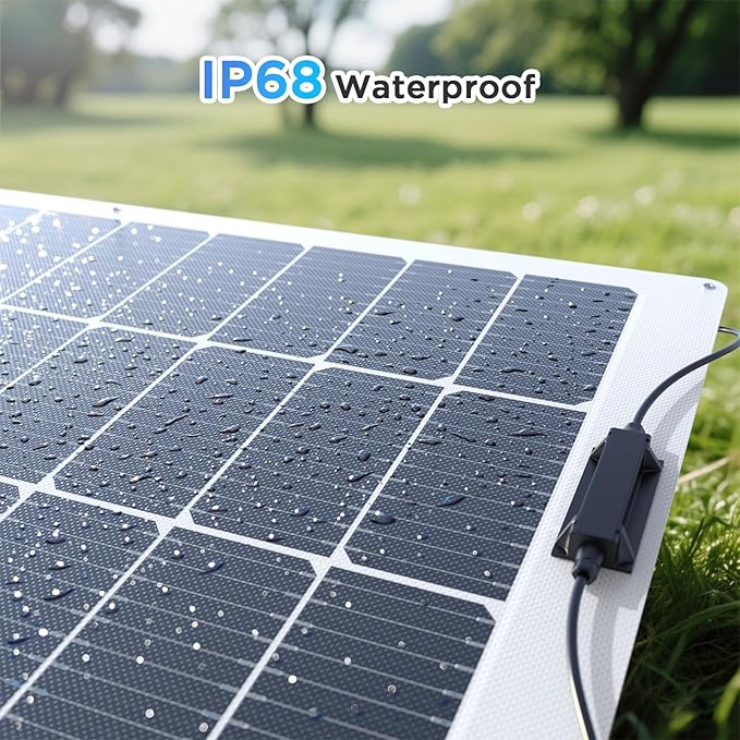 100W Flexible Solar Panel, Ultra Lightweight 100 Watt 12V Portable Solar Panel Kit, Callsun 23% High Efficiency 182 PERC IP68 Waterproof ETFE RV Solar Panels for RV Van Offgrid Living Boat (White)