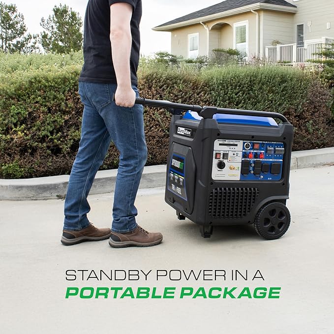 DuroMax XP11000iHT 11,000-Watt Tri Fuel Portable Digital Inverter Generator - Gas, Propane & Natural Gas, Remote Electric Start, Whole Home Power Backup, Transfer Switch Ready, RV & Emergency Ready