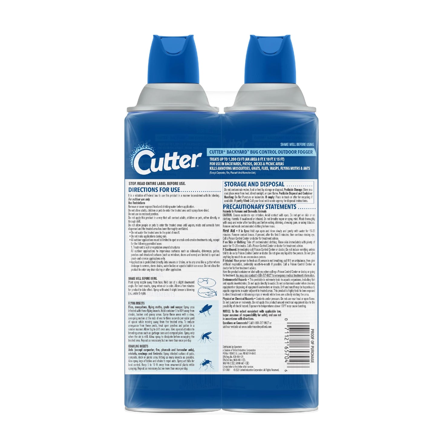 Cutter Backyard Bug Control Outdoor Fogger 16 Oz, 2 Pack