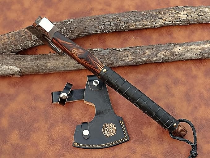 | Exquisite Handmade Viking Axe - Ideal for Collectors & Enthusiasts | Authentic, Artisan-Crafted | Medieval Styled Axe with Durable and Robust High Carbon Steel (GC-AX07)