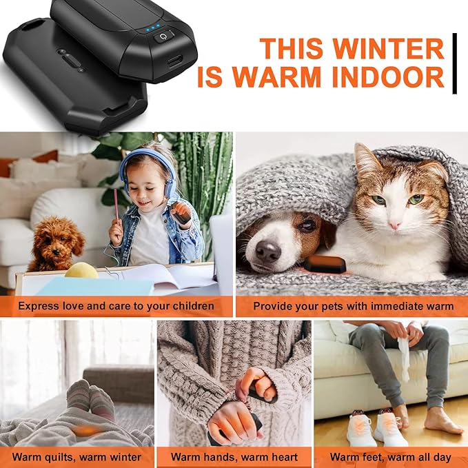 AI Hand Warmers Rechargeable 2 Pack, Portable Electric Rechargeable Hand Warmer, 20Hrs Long Heating Electric Hand Warmer, Gifts for Women, Men, Raynauds, Pain Relief,Camping,Golf,Outdoors,Indoor
