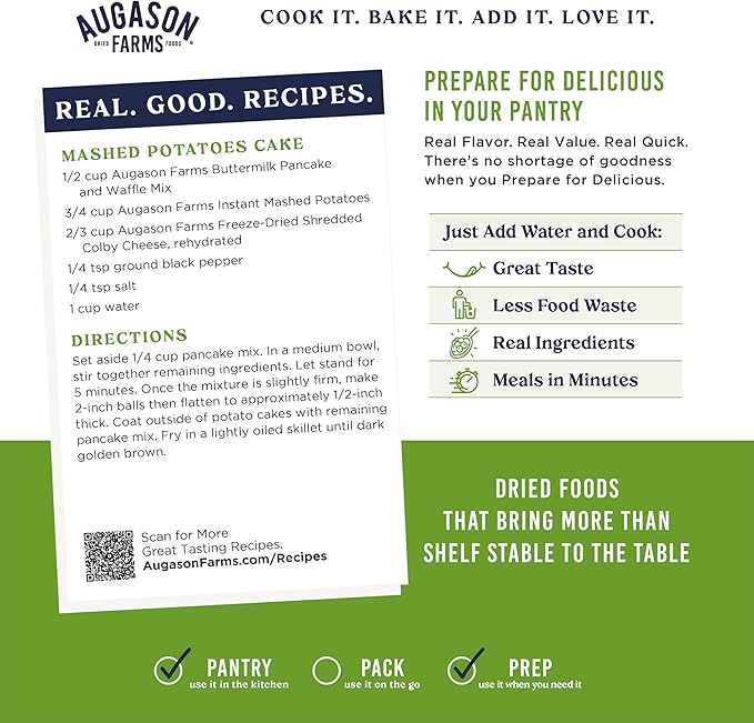 Augason Farms Instant Mashed Potatoes Can, Emergency Food Supply, Everyday Meals, 30 Servings