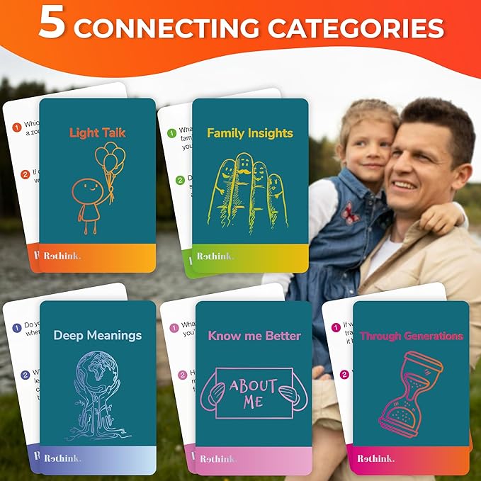 QUOKKA Conversation Cards Game - Family Edition | 500 Questions | Premium Version | Share Thoughts - Fun Talking Board Game for Family Night