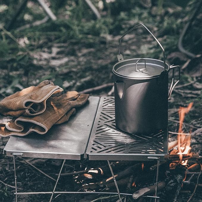Fire-Maple Alti Titanium Cup | Ultralight Camping Mug with Scale | Foldable Drinkware for Coffee Tea | Ideal for Hiking Backpacking and Camp Use (900ML)