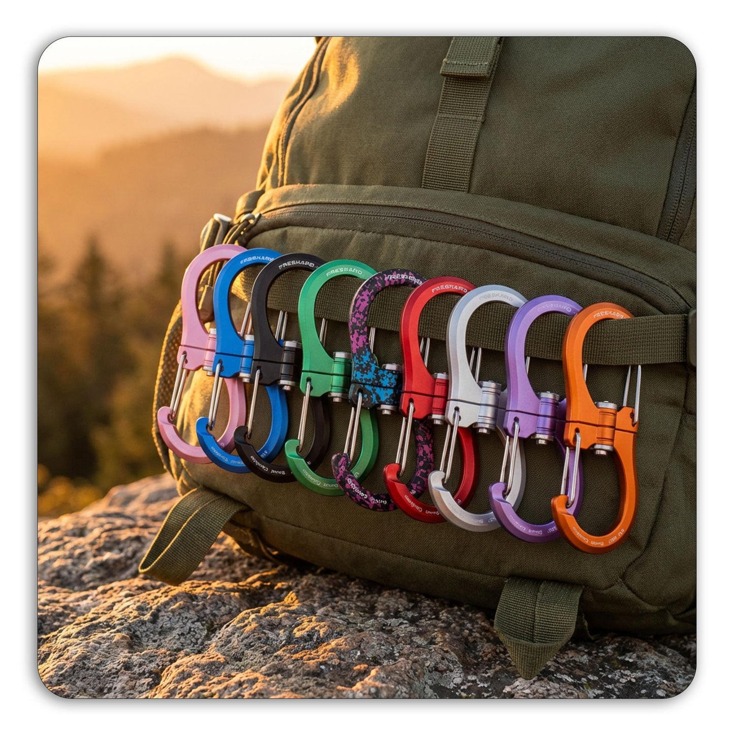 FresKaro 1kN Swivel Carabiner Clip, Heavy Duty Double-Ended Wire gate Carbineers, Small Non Locking