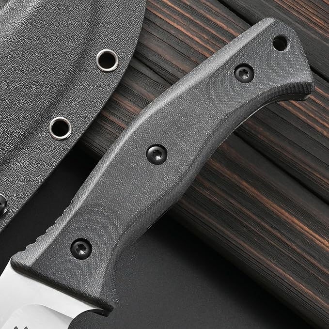 Sitivien ST22 Fixed Blade Knife 154CM Stainless Steel Blade Micarta Handle Full Tang EDC Tool Straight Knife for Working Camping Survival(Silver)