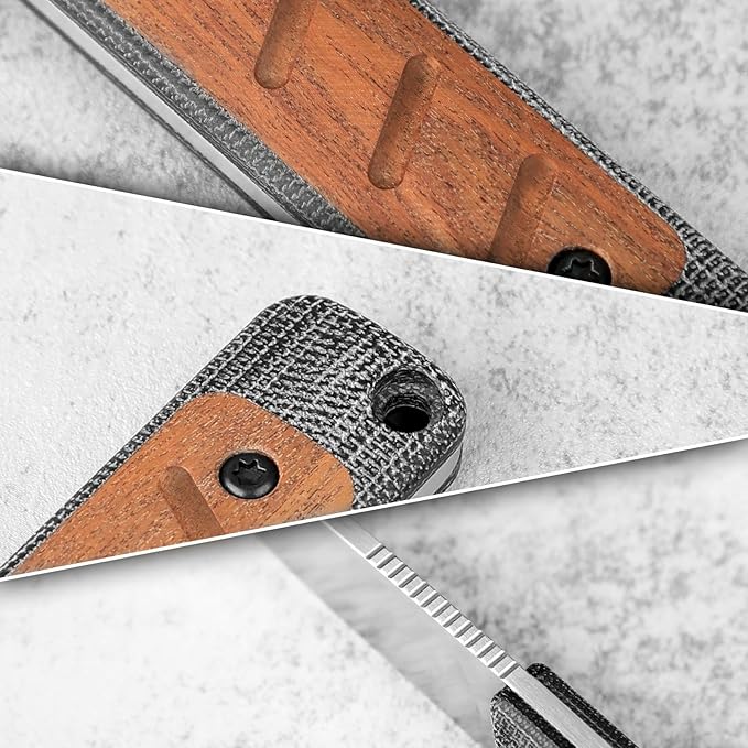Kizer Smolt Fixed Blade Knife with Sheath, 2.93??154CM Steel Micarta & Mkuruti Handle Fixed blade Knives, Drop Point Fixed Knife Small EDC Knife for Men Women Camping Pocket Knife 1063C1