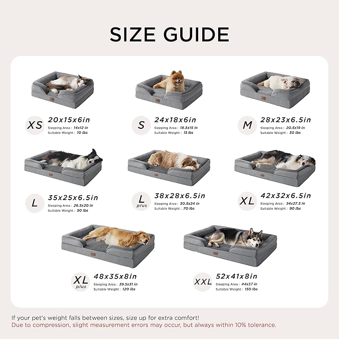 Bedsure XXL Orthopedic Dog Bed for Extra Large Dogs - Washable Giant Dog Cat Bed Waterproof, Comfort Dogs Couch Sofa with Washable Removable Cover, Pet Bed with Nonskid Bottom, Blue Navy, 52"