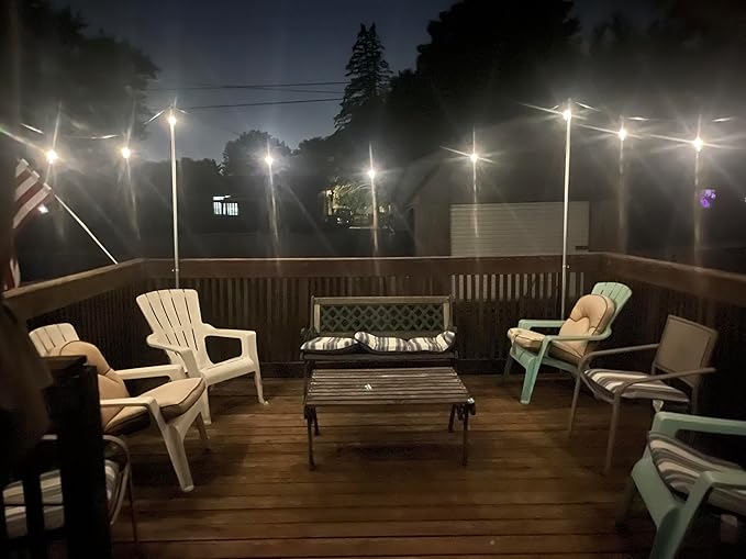 Brightech Ambience Pro 27 Ft Solar Powered String Lights - Commercial Grade Waterproof Patio Lights with Edison Bulbs - Shatterproof LED Solar Outdoor String Lights - 1W LED, Soft White, 12 Bulbs