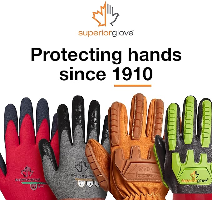 Superior Glove Endura Cut and Impact Resistant Leather Work Gloves – Insulated for Cold Winter Temperatures – 378KGTVB Large (Pack of 1 Pair)