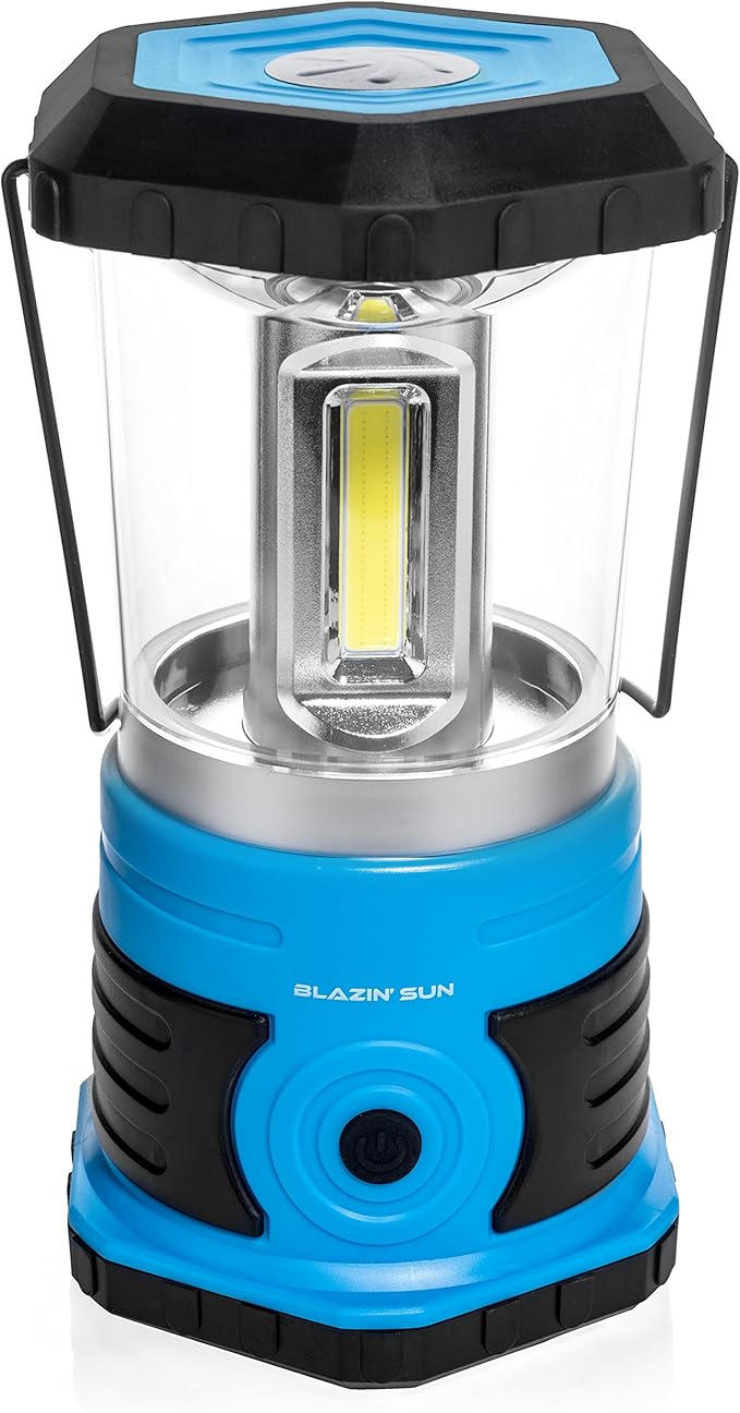 Blazin' Sun 800 | Brightest Lanterns Battery Powered LED Camping and Emergency | Hurricane, Storm and Power Outages (Blue)