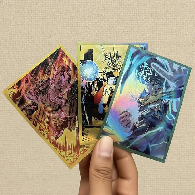 Custom Holographic Card Sleeves No Border, Laser Flashing Shiny Design, Make Your Own Trading Collectible Card Protector, Compatible with Magic The Gathering – MTG, TCG, OCG, Borderless