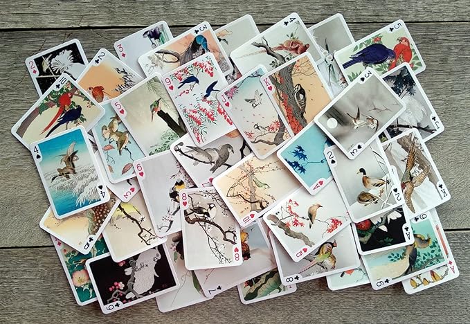 Awesome Birds Playing Cards (Poker Deck 54 Cards All Different) Vintage Antique Japanese Engraving Watercolor Illustration by Koson Ohara