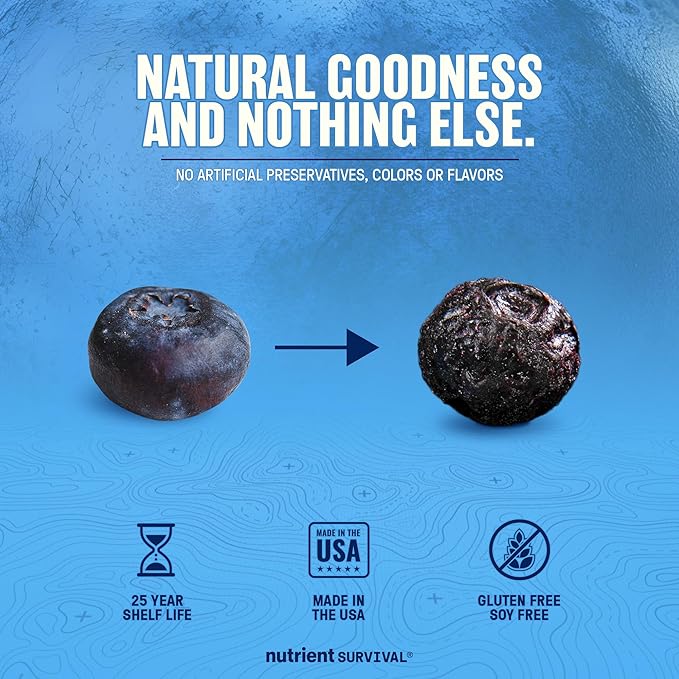 Freeze-Dried Strawberries ??Premium Sliced | #10 Can | 25-Year Shelf Life | Emergency Food & Clean Snacking (Blueberries)