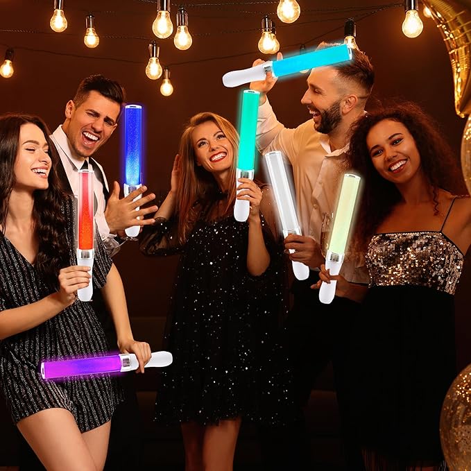 4 Pack Light Sticks 15 Colors Change Glow Stick Multicolor LED Glow Sticks Reusable Light Up Sticks Glow in The Dark for Wedding Club Carnival Party Birthday Concerts Favors