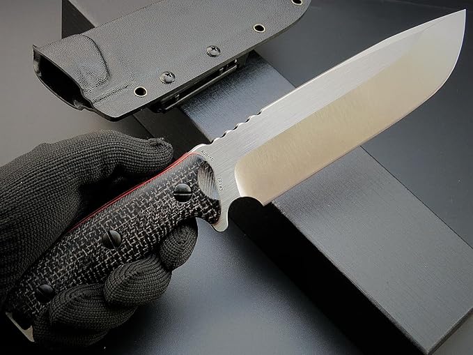 Eafengrow EF143 Fixed Blade Knife AUS-10 Steel Blade Micarta Handle Full Tang EDC Tool Straight Knife for Working Camping Hunting