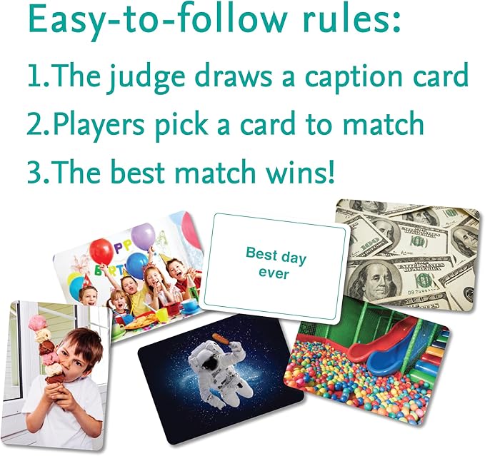 MindWare PicWits, Funny Quick Wit Picture Captioning Card Game, Quick 30-Minute Game Play, Ages 5 and up - Silly & Sweet