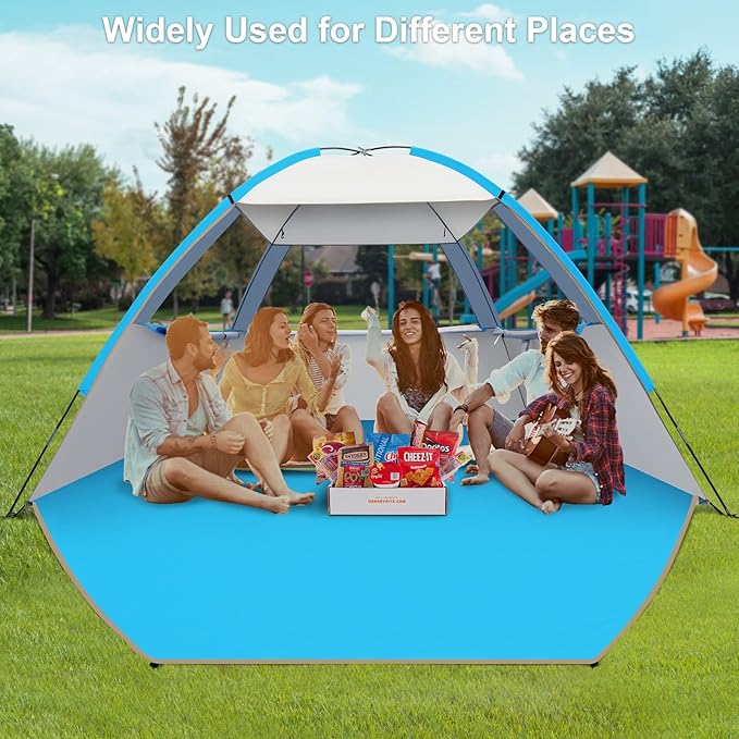 Gorich Beach Tent Sun Shelter for 3/4-5/6-7/8-10 Person with UPF 50ï¼?UV Protection, Lightweight & Easy Setup Beach Shade Canopy, Portable Beach Shade Tent Beach Cabana