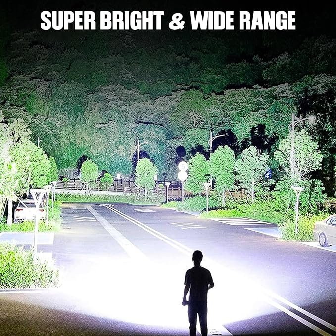 Flashlight LED Rechargeable Flashlights High Lumens, 99,000 LM Super Bright Powerful Flashlight, High Powered Flash Lights Waterproof Handheld Flashlights for Home Camping Hiking(2 Pack)