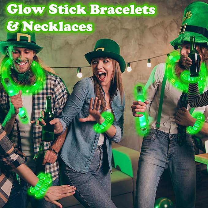 12 - 24 PCS Green Glow Sticks Party Favors for Kids, Light Up Necklaces Bracelets Accessories for Toddlers, Halloween Birthday Party Basket Goodie Bag Stuffers, Treats Prizes Toys Gifts for Boys Girls
