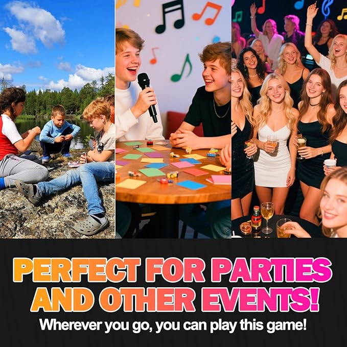 Mity rain Music Party Games - Fast-Paced Music Trivia Card Games for 2-10 Players | Fun Family Games & Adult Card Games with Lyrics ChallengePerfect for Game Night & Music Lovers!