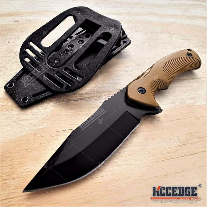 KCCEDGE BEST CUTLERY SOURCE Tactical Knife Hunting Knife Survival Knife 9" Full Tang Fixed Blade Knives Camping Accessories Camping Gear Survival Kit Survival Gear and Equipment Tactical Gear 80213