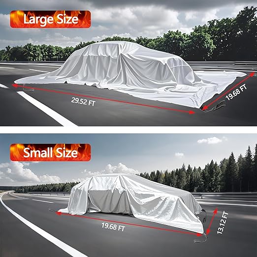 Vehicle Fire Blanket, Emergency Fire Extinguisher Blanket for Car,Survival Safety Fire Blanket for Automobiles, Motorcycles, Warehouses, House, Camping in The Wilderness (13.1x19.6ft)