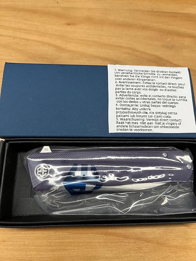 Petrified fish G10 handle D2 steel blade 2CR13 liner ball bearing flipper folding knife camping hunting EDC pocket tool PF818 (Purple, Satin)